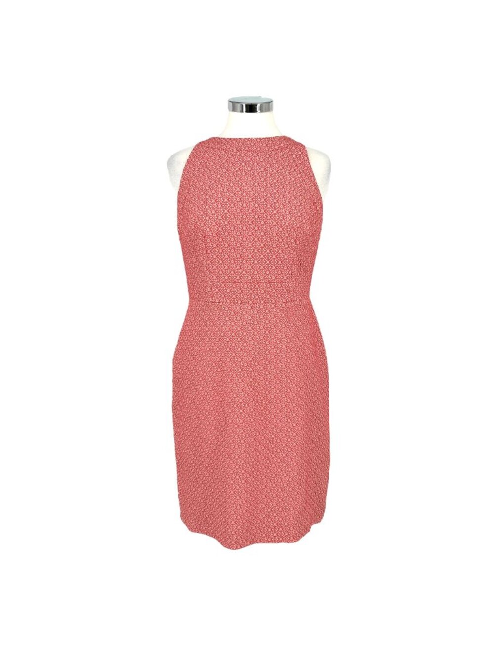 Ann Taylor Coral Pink Patterned Sleeveless Knee Length Sheath Dress Size 6